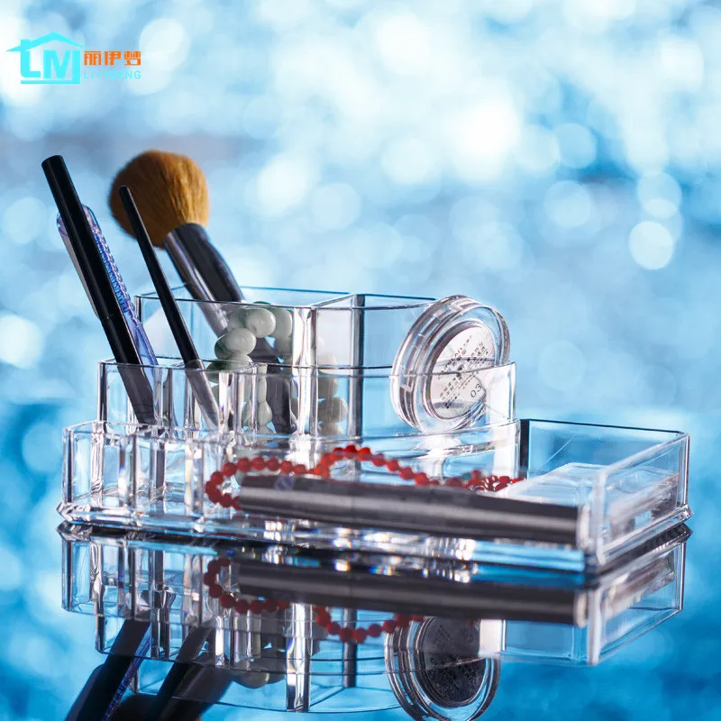 LIYIMENG Desk Organizer Makeup Storage Desktop Jewelry Box Acrylic Drawer Boxes Home Diy Decor Collection Tin Rouge Container | Дом и сад