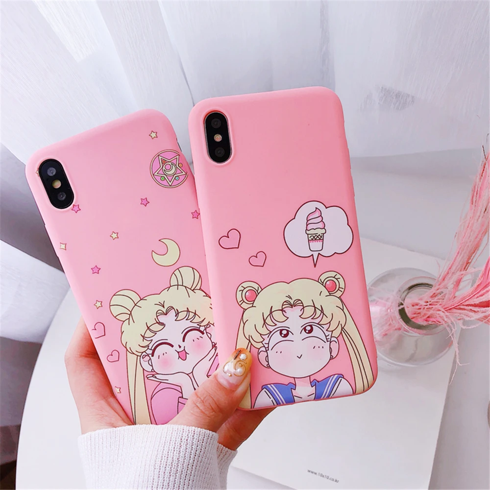 Прекрасный Япония мультфильм Сейлор Мун чехол для телефона iPhone 6 6S Plus мягкие TPU Candy