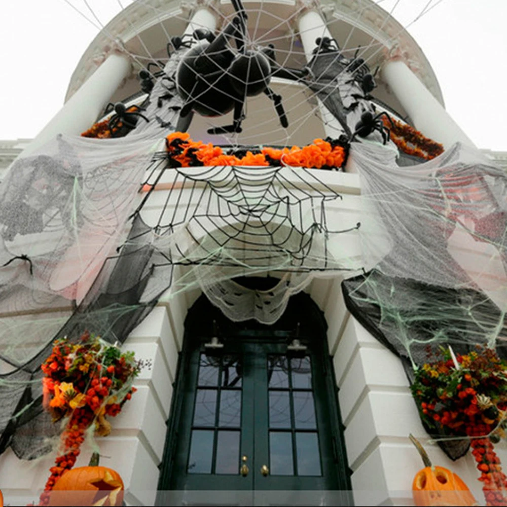 Halloween Scary Decoration Happy Party Scene Props Stretchy Cobweb Spider Web Horror Haunted House 2018 | Дом и сад