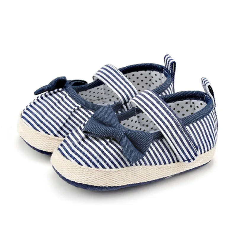 2019 новые весенние мягкие детские туфли для новорожденных девочек полосатые
