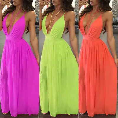 Женское пляжное платье макси в стиле бохо вечерние шифоновые платья без рукавов