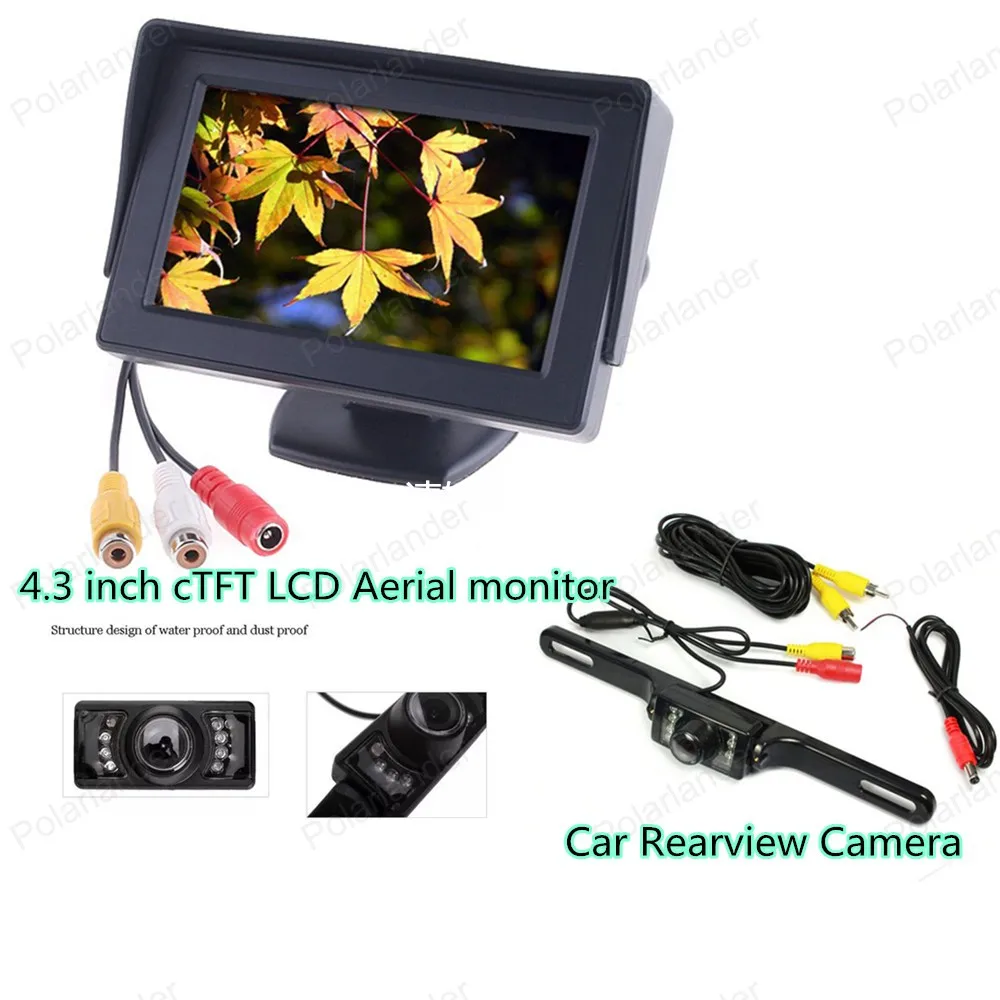 

reverse parking camera +4.3 inch tft lcd Rearview LED backlight display Monitor for Car Rear reversing backup