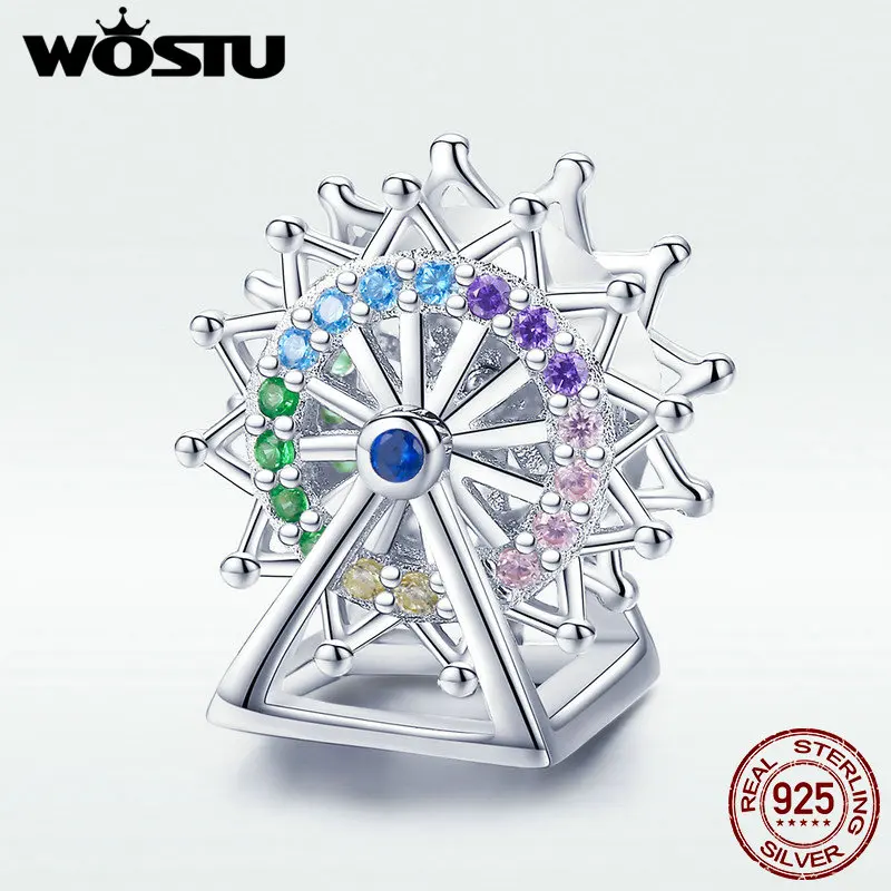 WOSTU Новое поступление парк Стерлинговое Серебро 925 пробы колесо обозрения бусины