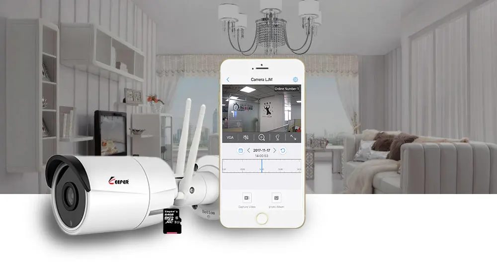 Keeper 1080P мини IP Wifi камера Водонепроницаемая P2P Беспроводная CCTV пуля наружная камера безопасности suverillance с 8G 16G TFCard