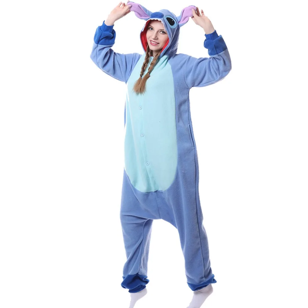 Из Полар флиса унисекс для взрослых животных Kigurumi пижамы костюм Косплэй стежка