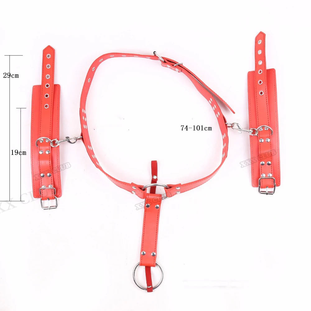 

THIXXXCLUB Synthetic Male Chastity Belt Adjustable Thong with wrist cuff Sexy Exotic unisex Chastity Belt Handcuffs Slave panty