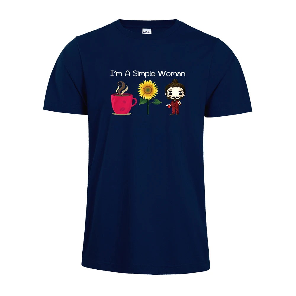 I'm a simple woman I love coffee sunflower and you summer T-shirt ladies full cotton tshirt | Женская одежда