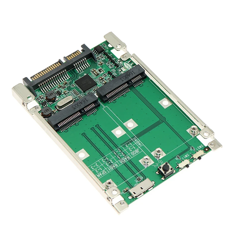 2 5 &quotSATA III для двойной мини SATA USB 3 0 mSATA Raid контроллер карты конвертер с