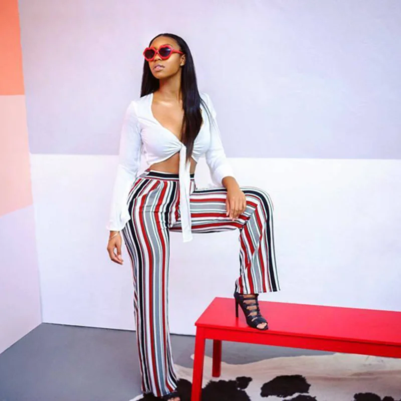 

New 2018 Womens Ladies Wide Leg High Waist Long Loose Casual Pants Trousers Multi-color