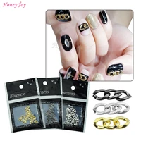 3 bagslot 3d punk metal thick nail chain silverblackgolden retro jewelry simple lock nail art decoration