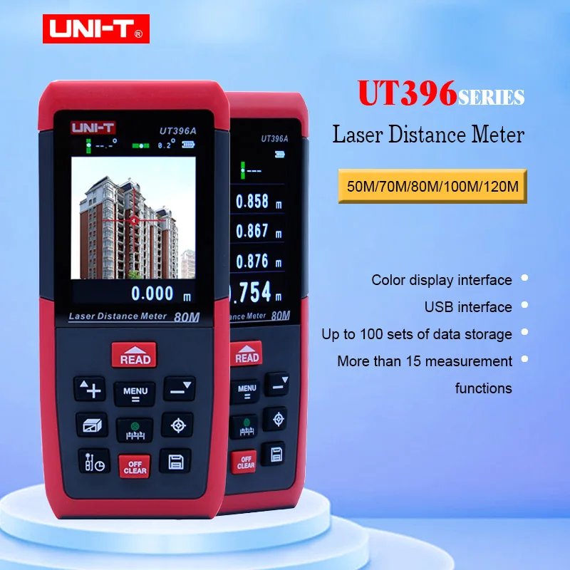 UNI-T цифровой UT396A лазерный дальномер 80 м цветной экран протектор