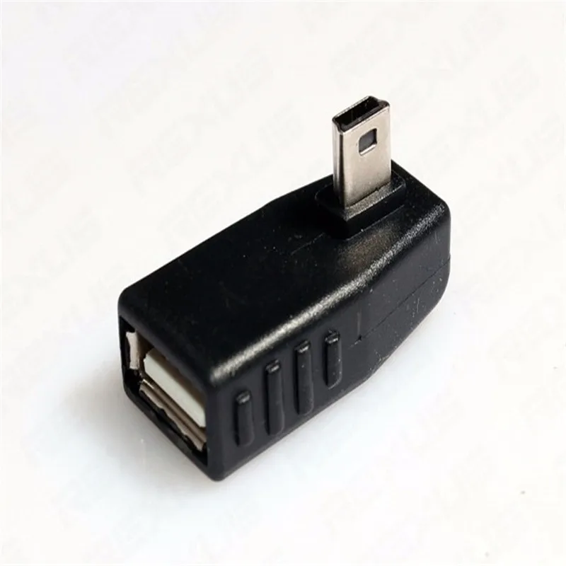Высококачественный 90 градусный вниз правый Anlgled USB мама к мини папа OTG адаптер для