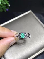 natural emerald ring luxury style 4x6mm 925 silver columbia origin 0 5ct