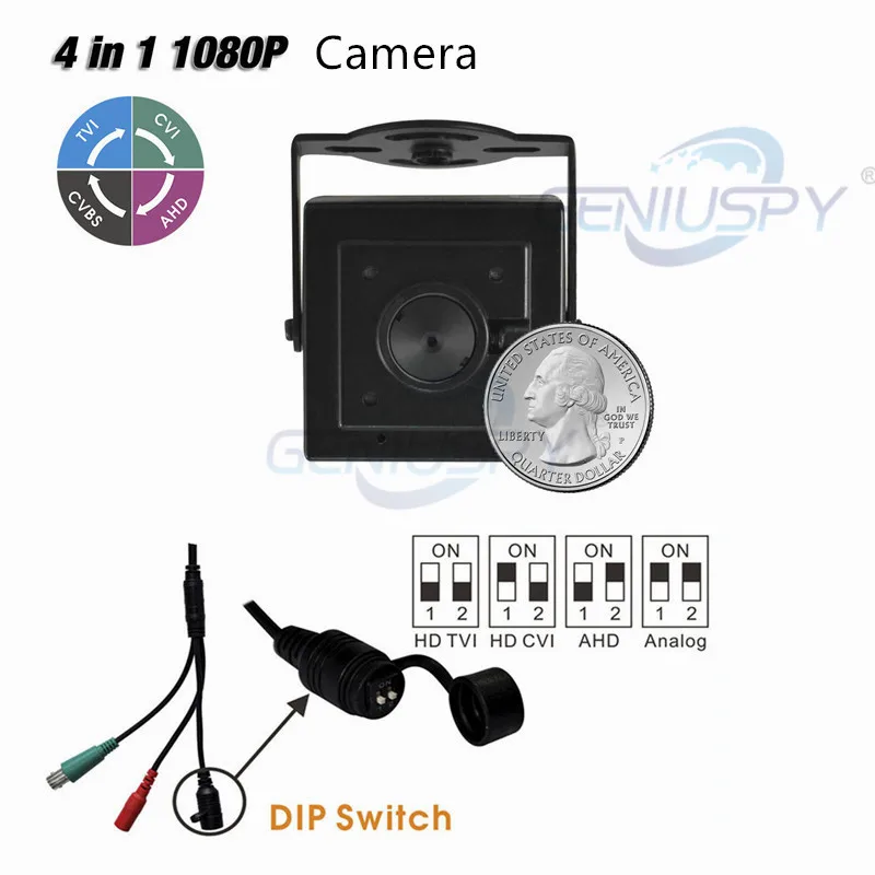 Миниатюрный Размеры банк ATM 4 в 1 Мини HD скрытой Камера 1080P CCTV TVI CVI AHD аналоговый CVBS