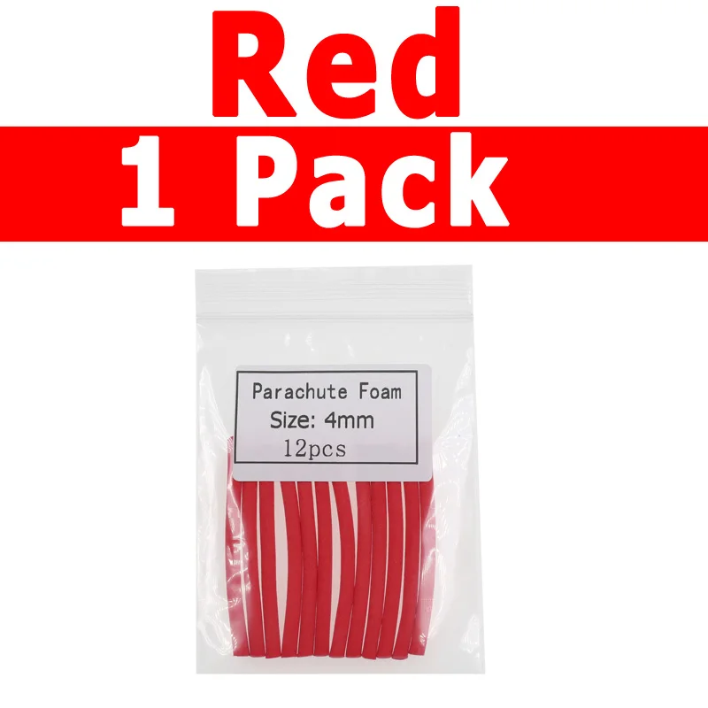 12pcs red 12 шт./упак. 4 мм х 5 см мушек Материал 4 мм парашют пены пост Летающая приманка искусственная трава Хоппер мушек цилиндры из пенистого материала - Цвет: 12pcs red