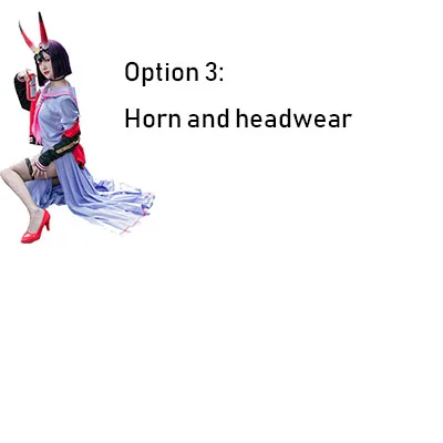 Horn headwear FGO Fate Grand Order Assassin Shuten-douji Косплей Костюм JK моряк Униформа COS пальто Хэллоуин Топ Юбка ожерелье носок - Цвет: Horn headwear