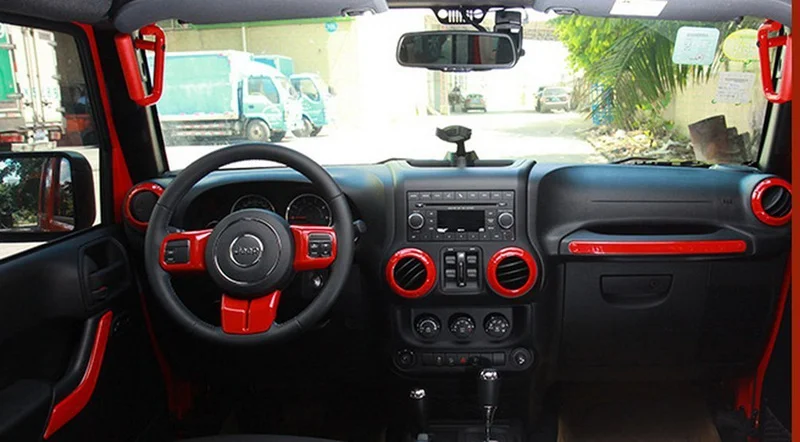 Для Jeep JK аксессуары внутренняя отделка акцент руль/дверная ручка крышка