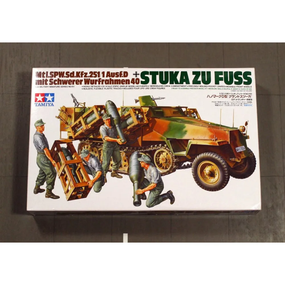 Tamiya 35151 1/35 Stuka ZU Fuss Mtl-Spw Sd Kfz 251/1 Ausf D Wurfrahmen 40 Военная сборка AFV модель строительные