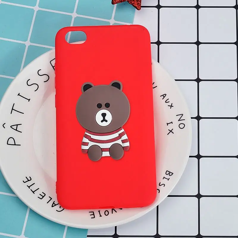 Для Xiaomi Note 5A случае 3D Симпатичные мягкие кремния несут задняя крышка для Redmi