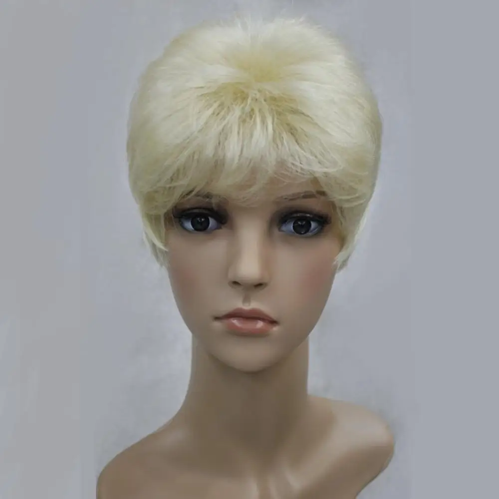 StrongBeauty женский синтетический парик черный/Блонд короткие прямые волосы натуральные парики - Цвет: #613