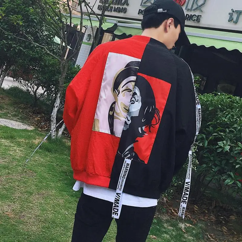 

Мужская ветровка TANG 2019, мужские тонкие бейсбольные куртки, весенняя куртка-бомбер в стиле хип-хоп, мужская и женская куртка с модным принтом