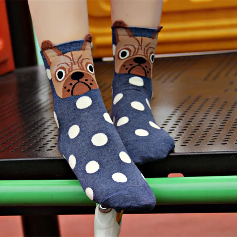 Креативные женские носки Веселые с изображением собаки из мультфильма Harajuku