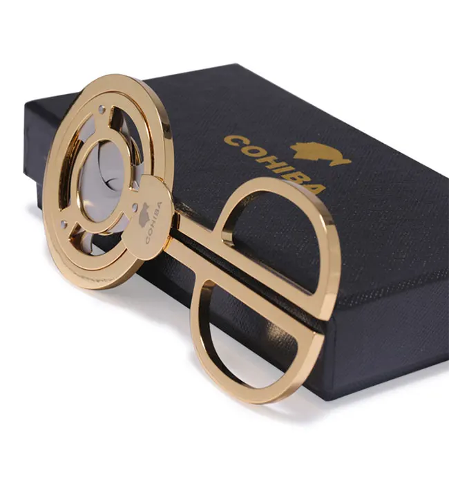 COHIBA гаджеты Нержавеющая сталь Triple Blade кубинские сигары Острые Ножницы Staright с обрезки сигар золотой с мешком и подарочная коробка