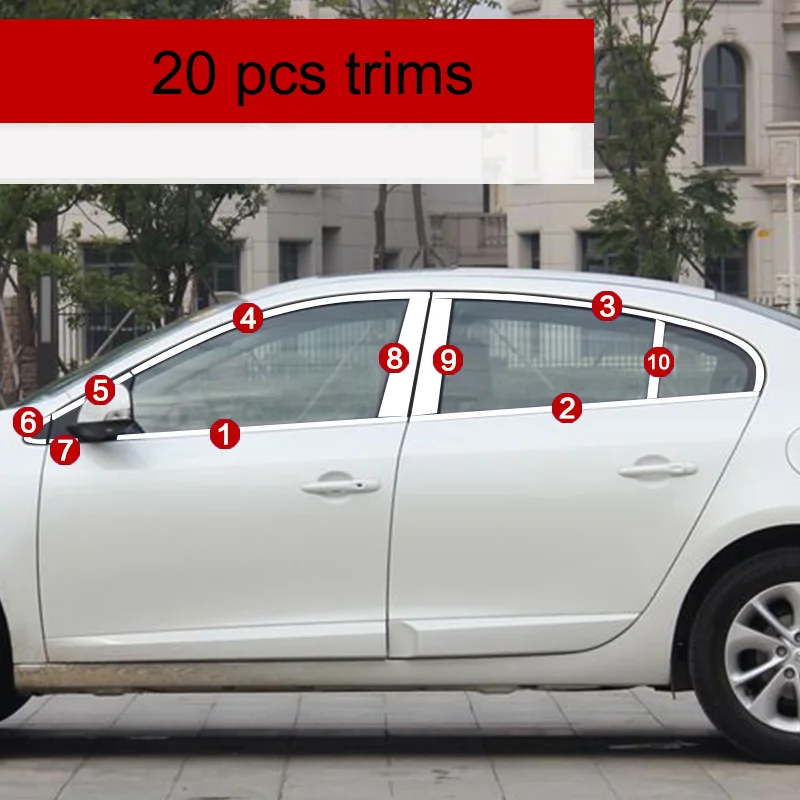 Lsrtw2017 304 нержавеющая сталь окна автомобиля планки для renault fluence 2010 2011 2012 2013 samsung SM3