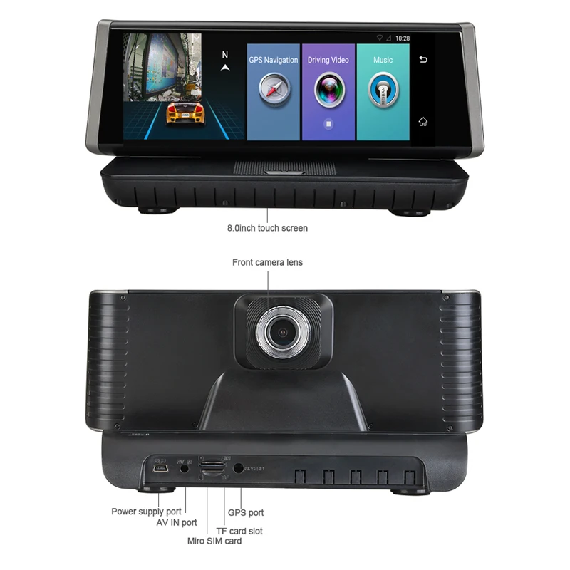 4G Автомобильный видеорегистратор Android wifi GPS Full HD 1080P с двумя объективами