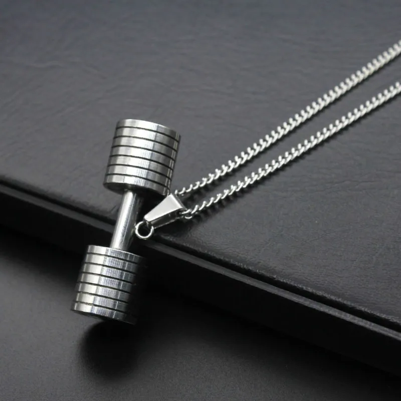 Цепь из нержавеющей стали Панк крутые Подвески Гантели Фитнес Бодибилдинг