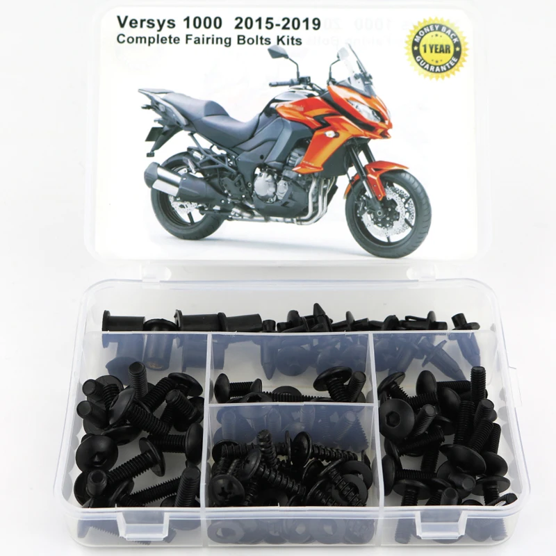 Black Для Kawasaki Versys 1000 полный обтекатель Болты Комплект Сталь гайка ходового винта крепеж для обтекателей - Цвет: Black