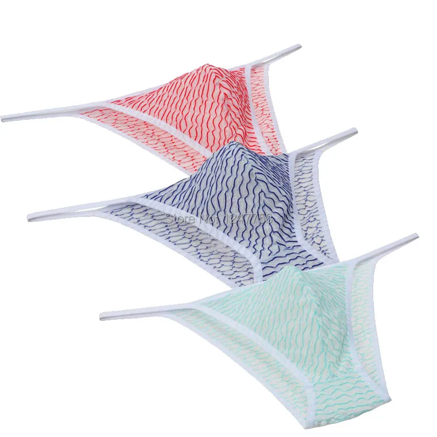 3 шт./лот сексуальные мужские дерзкие трусы нижнее белье сетчатые с открытой