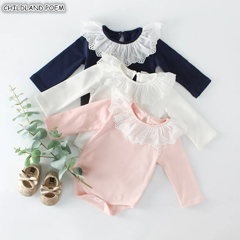 Baby Girl Romper Long Sleeve Clothes For Girls Lace Newborn Rompers Jumpsuit 100% Cotton Boys | Мать и ребенок