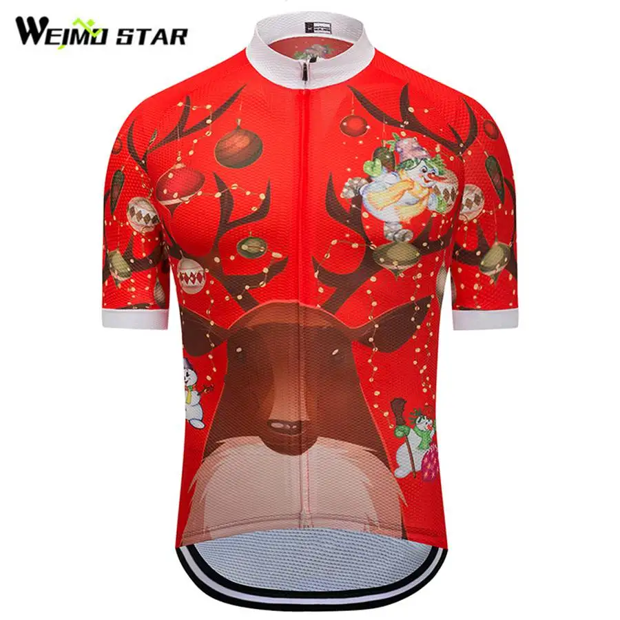 Мужская одежда для велоспорта с красным лося WEIMOSTAR Рождеством roupa ciclismo топы|bicycle