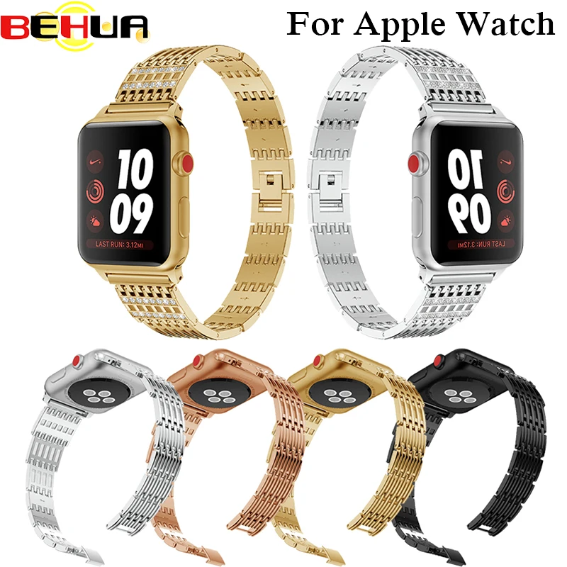 

Ремешок из нержавеющей стали для Apple Watch, металлический ремешок для смарт-часов 38 мм/42 мм, для iWatch Series 3, 2, 1