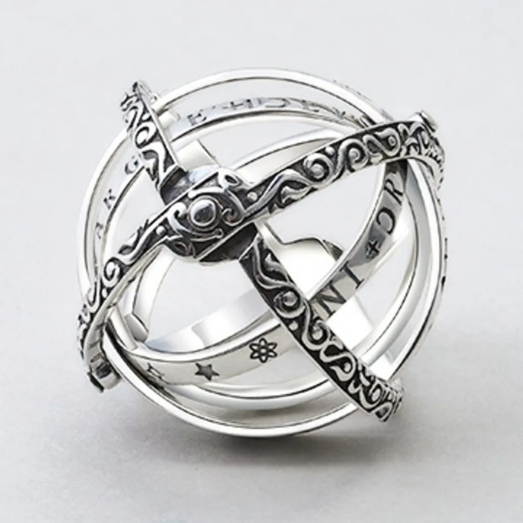 Модные кольца 2019 женское Открытое кольцо с астрономическим глобусом винтажные