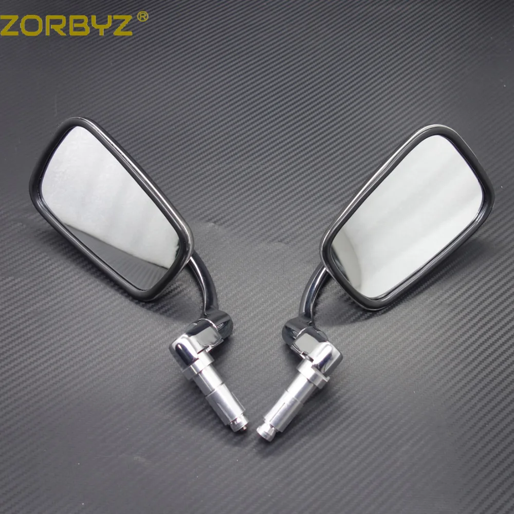 ZORBYZ мотоциклетное зеркало заднего вида 7/8 дюйма 22 мм серебряная металлическая