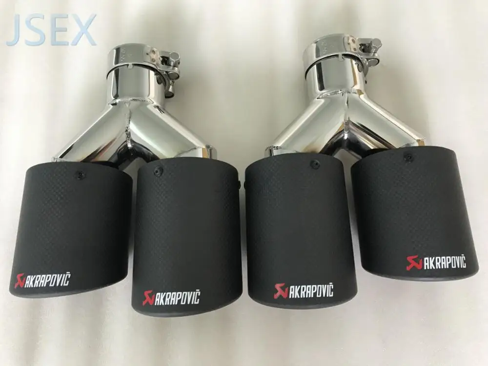Углеродное волокно Стайлинг AKRAPOVIC нержавеющая сталь Универсальный двойной автомобильный глушитель выхлопной трубы автомобильные аксессуары модификация