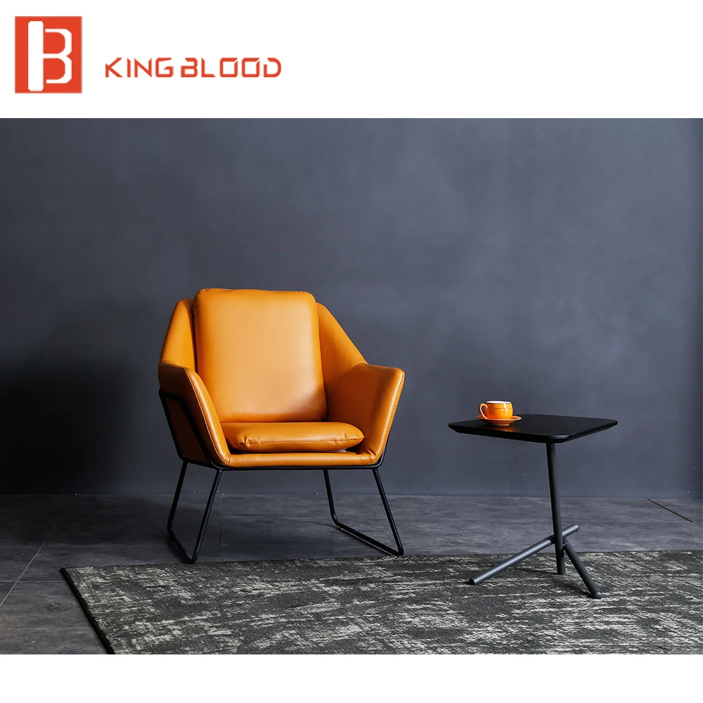 

Modern style single PU leather chair for living room designer armchair