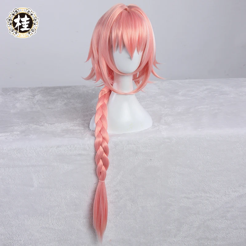 UWOWO парик аниме Astolfo Fate/Apocrypha косплей розовый 60 см длинные термостойкие волосы