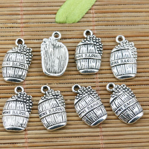 

50pcs tibetan silver color grape WINE BARREL design charms EF2292