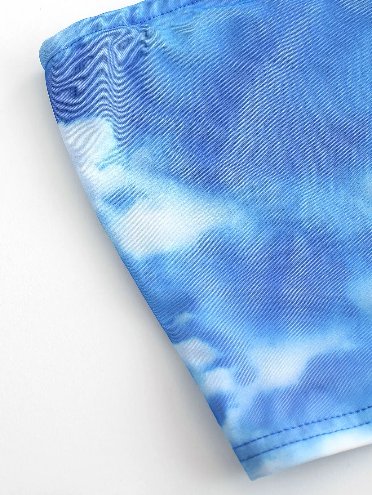 ZAFUL Tie Dye Cropped Bandeau Top Strapless Short Shirt Summer Camis Crop Tops Sky Print Streetwear Women Clothes 2019 | Женская одежда