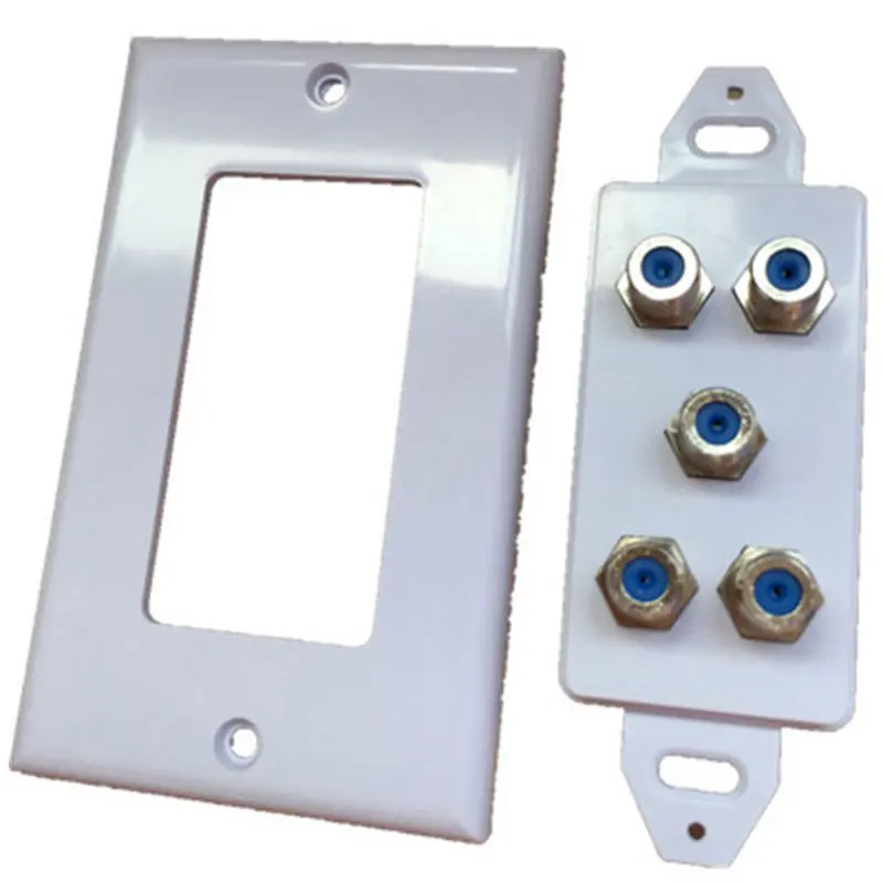 5 Port Television Satellite Wall Plate RCA Coax Cable Coaxial Jack for CCTV TV ABS | Компьютеры и офис
