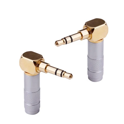 HPHF 3.5mm Stereo Plug 4 Pole/3 Pole Audio Connector Right Angle 24K Plated Gold Jack Male Solder Connect 5PCS/LOT | Электроника