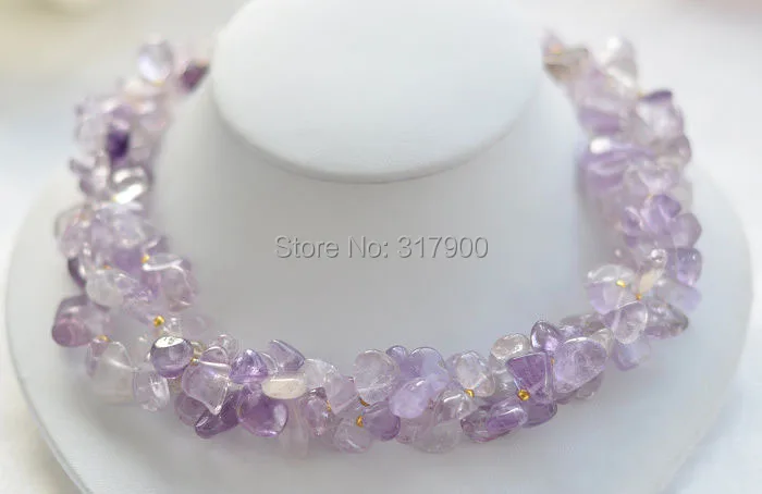3row 17 &quot14 мм лаванды массивный Аметист Ожерелье|lavender necklace|necklace necklacenecklace massive |