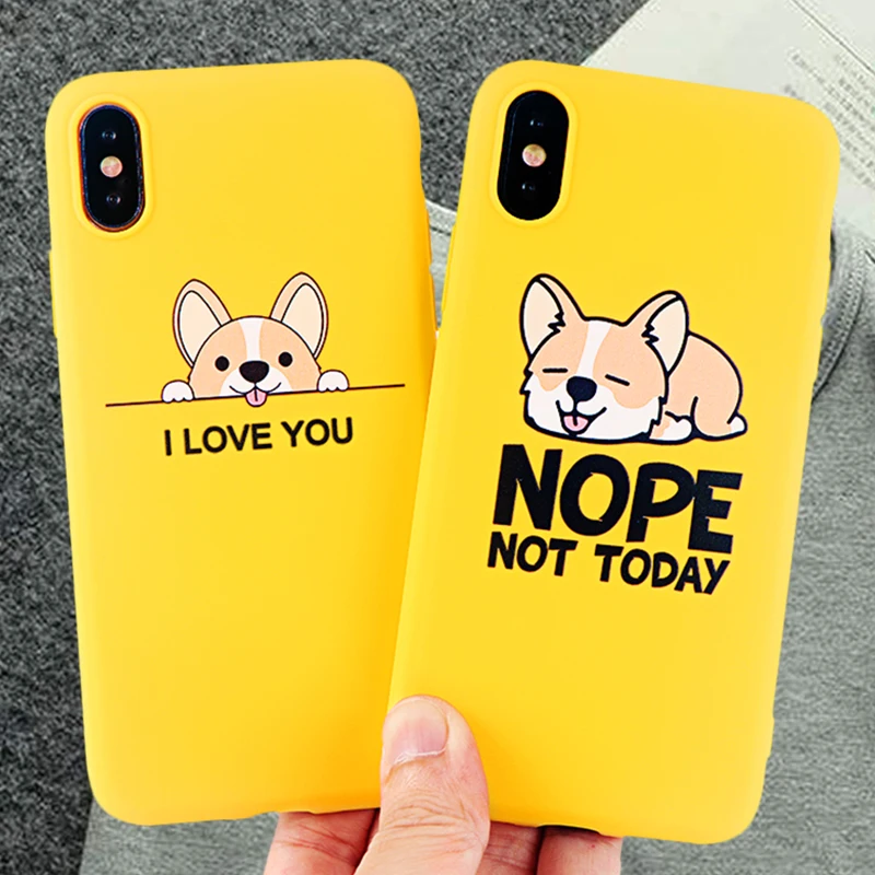 Модные чехлы для мобильных телефонов iPhone X XS MAX XR 6s 7 8 Plus милый корги мягкие