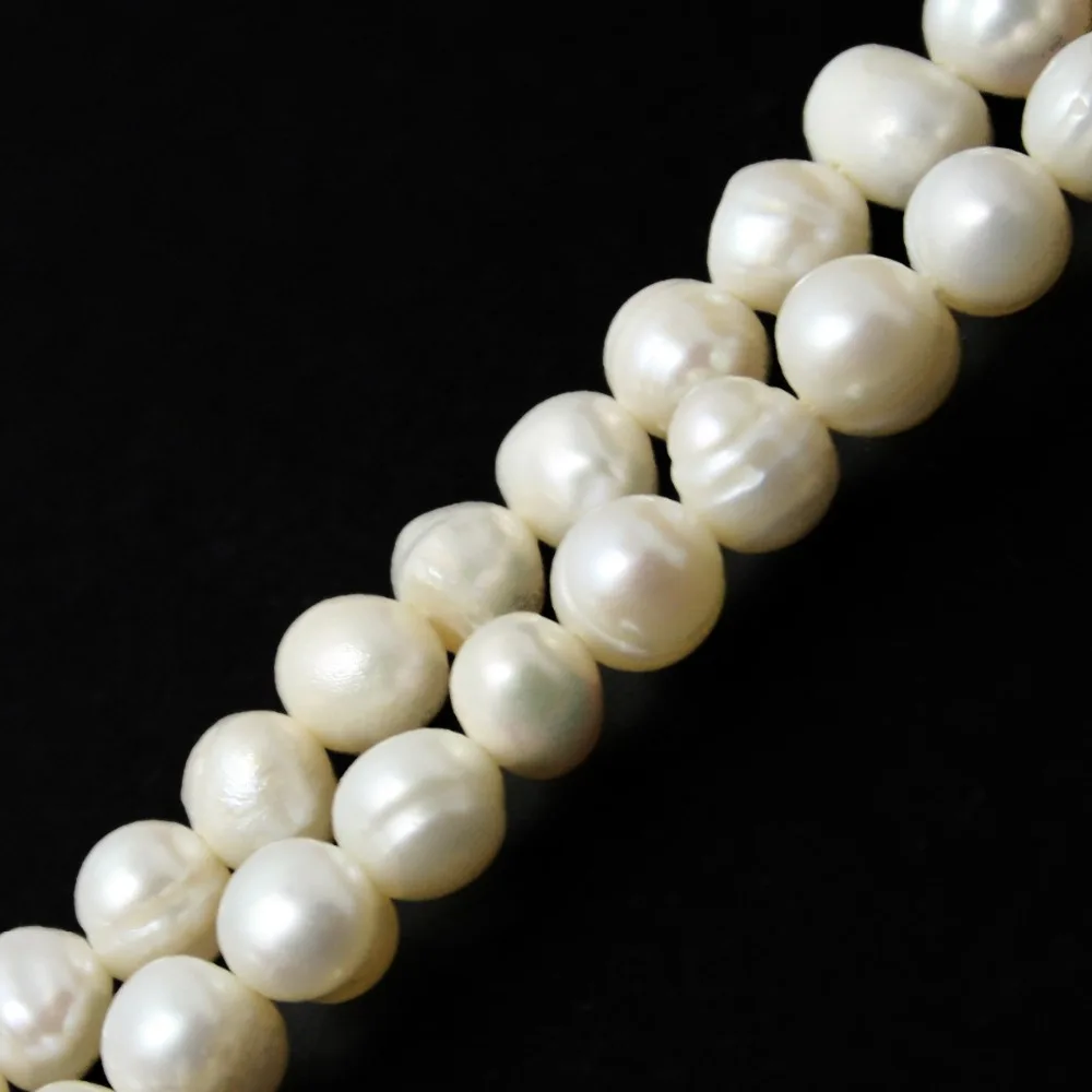Новые модные круглые бусины из натурального пресноводного белого жемчуга