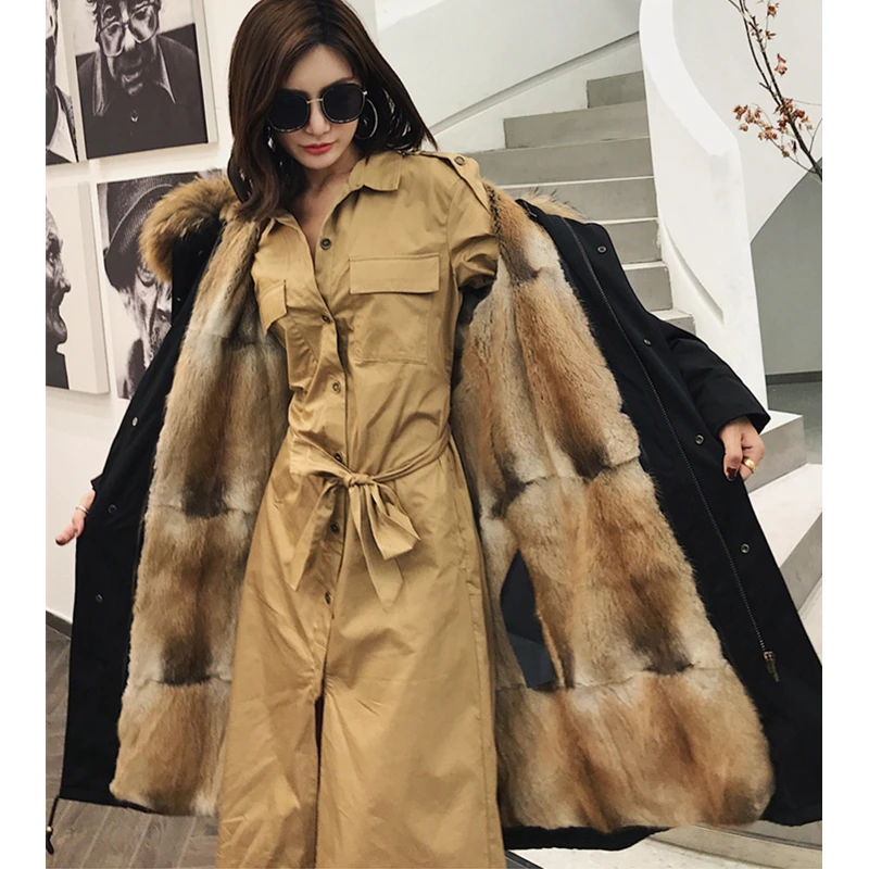 100% Real Fur Coat Women Winter Natural Jacket Fashion Long Outwear Luxury Mink | Женская одежда
