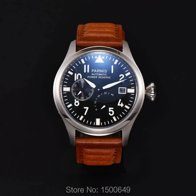Модные мужские часы Parnis 47 мм с резервным питанием и автоматической датой