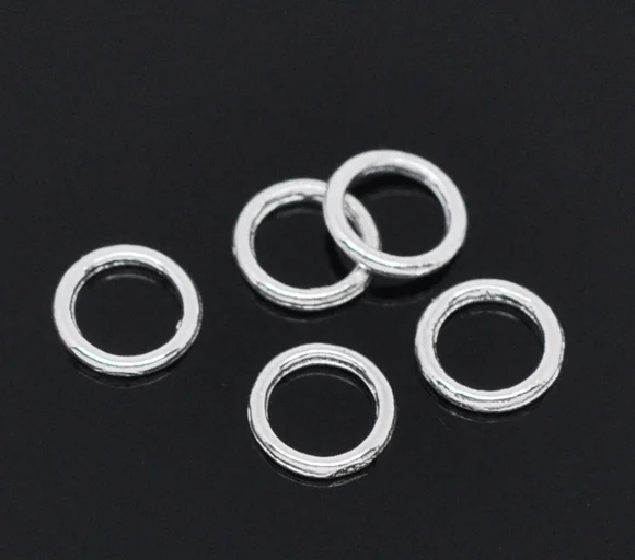 

DoreenBeads Закрытая пайка кольца из цинкового сплава, круглые посеребренные, диаметр 6 мм (2/8 "), 150 шт.